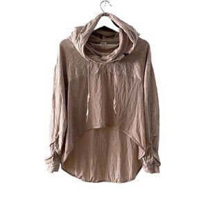 Gymshark Aura Long Sleeve High Low Hem Oversized Fit Hoodie Pink Women's Medium